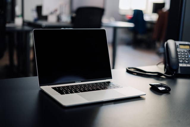an open laptop on a desk